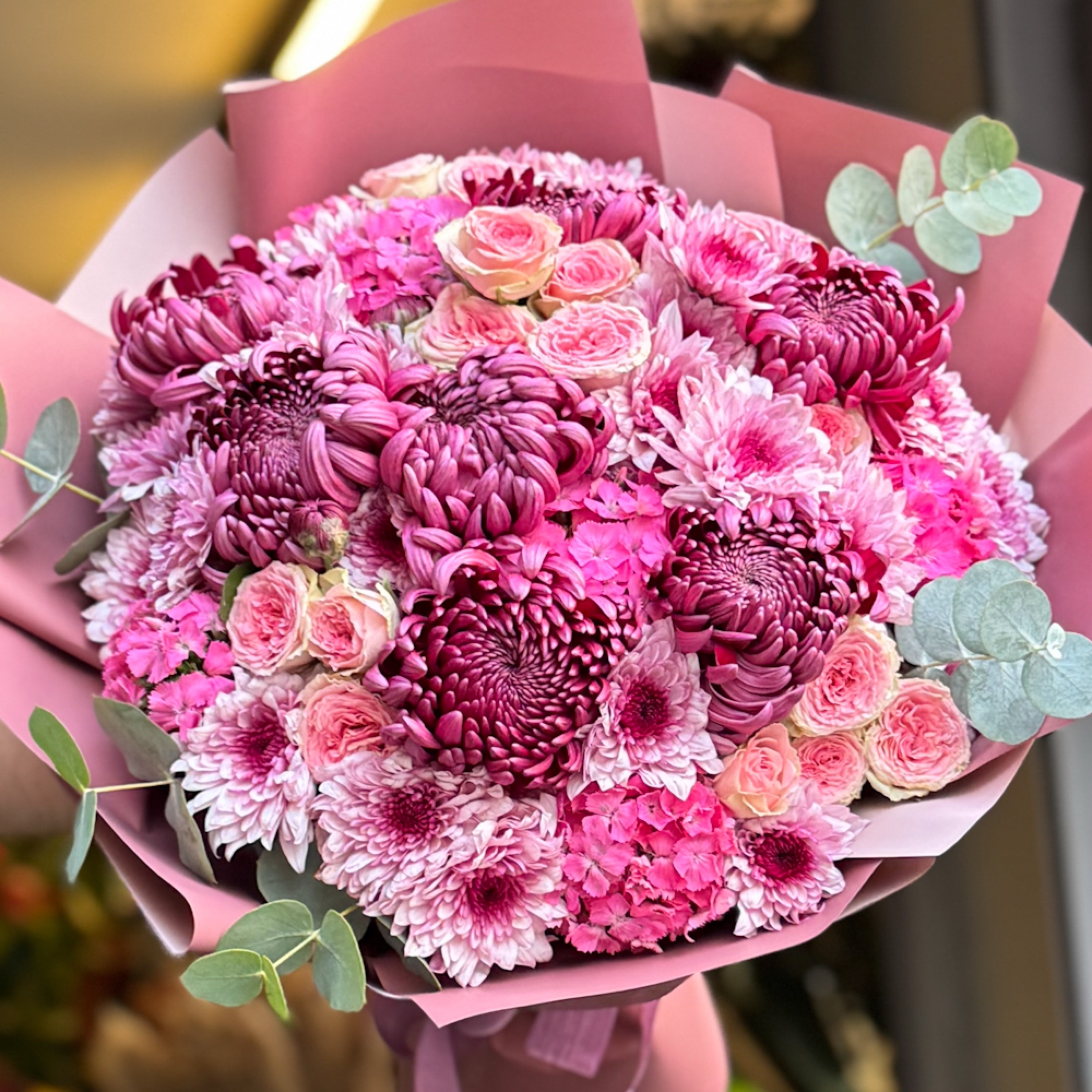 Kasımpatı ve Çardak Gül Buketi