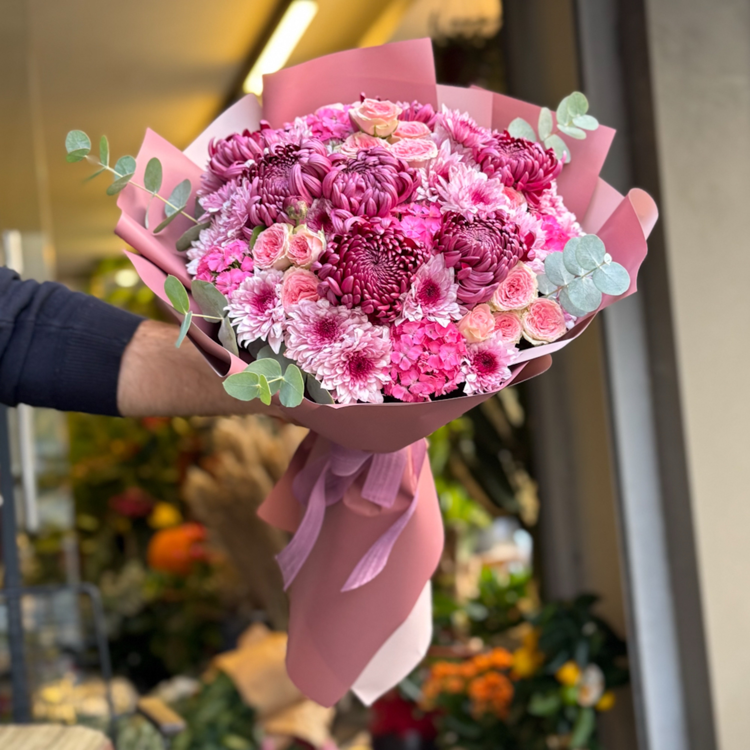 Kasımpatı ve Çardak Gül Buketi