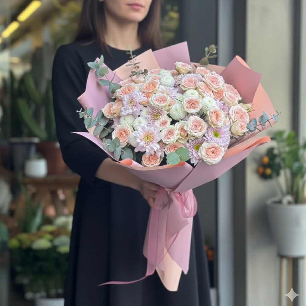 Pastel Sevgi Çiçek Buketi