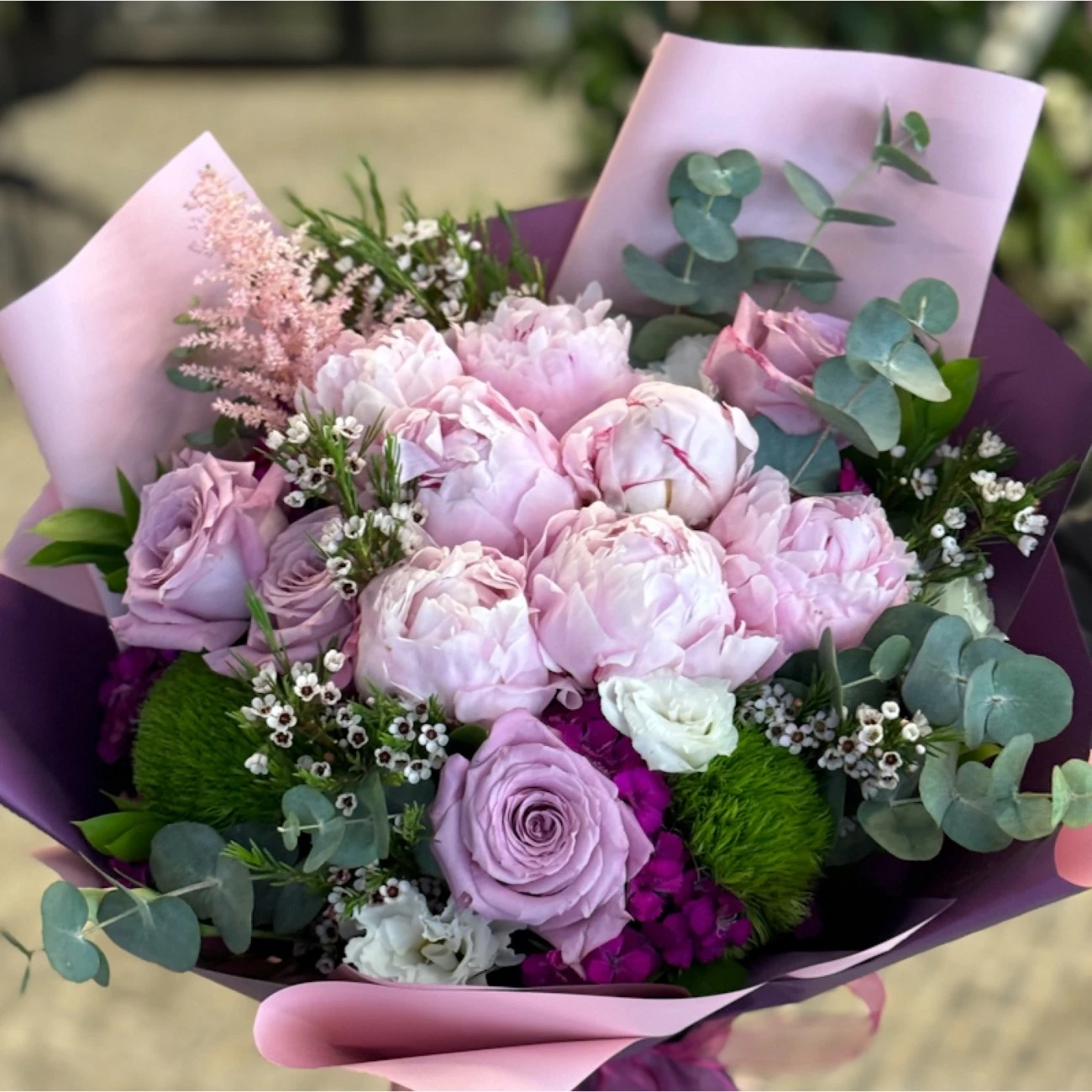7 Pembe Şakayık Buketi