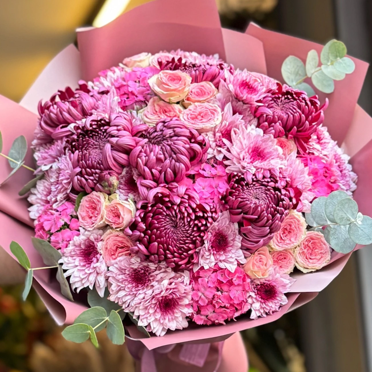 Kasımpatı ve Çardak Gül Buketi