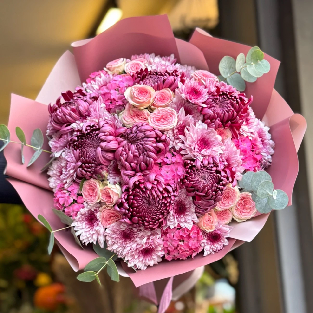 Kasımpatı ve Çardak Gül Buketi