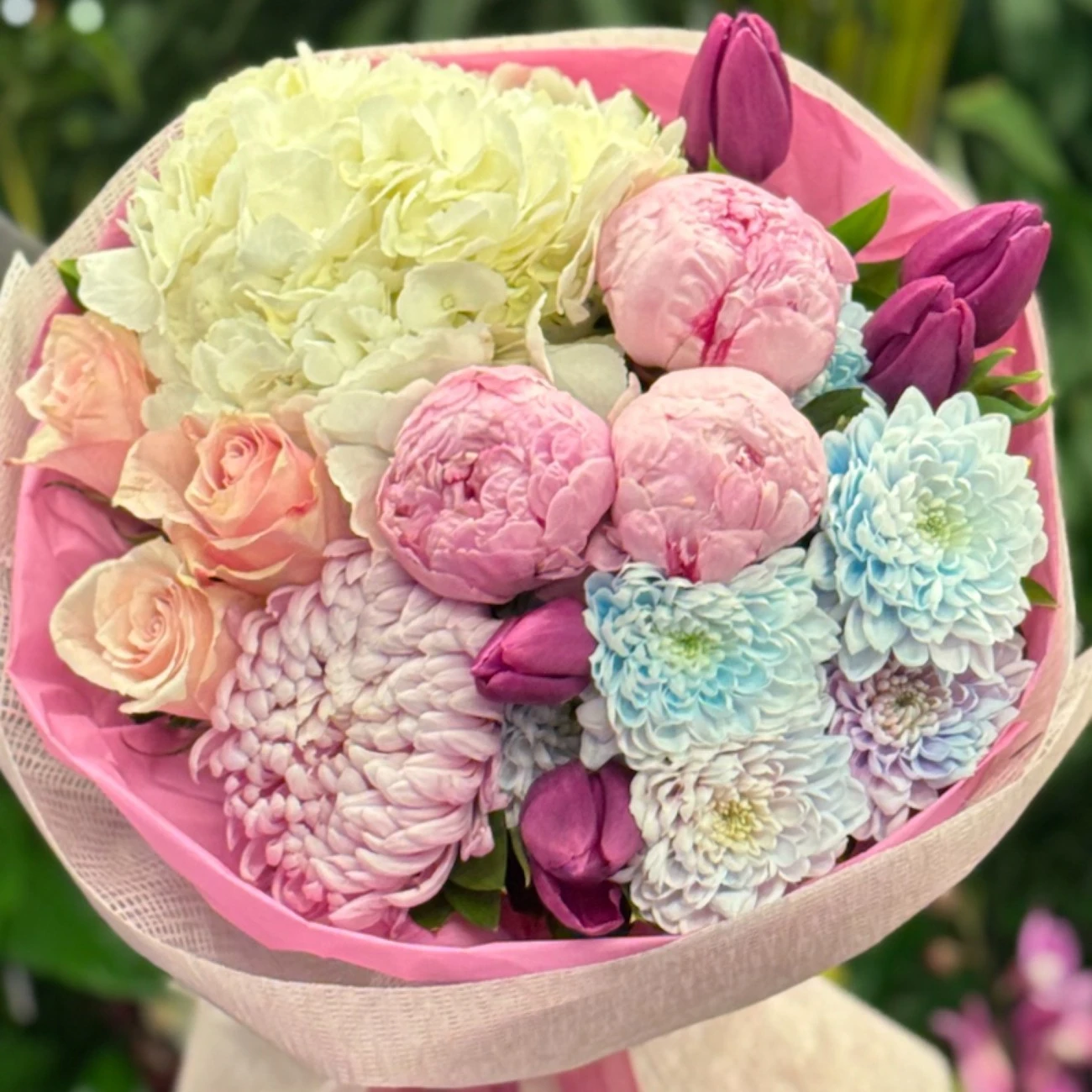 Şakayık Ortanca Çiçek Buketi