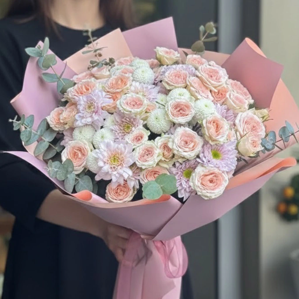 Pastel Sevgi Çiçek Buketi